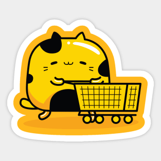 yellow cat shopper profession Sticker